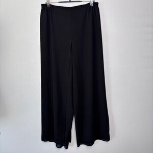 Vintage Another Thyme Split Sheer Wide Leg Pants Women's 16W Black Elastic Waist
